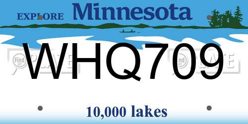WHQ709 Minnesota License Plate