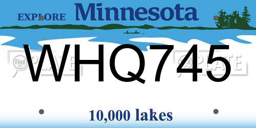WHQ745 Minnesota License Plate