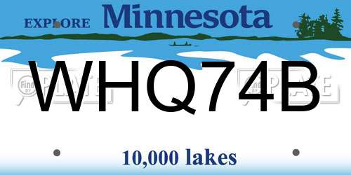 WHQ74B Minnesota License Plate