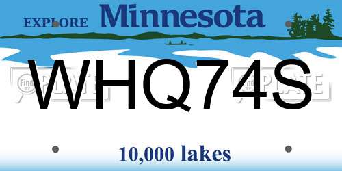 WHQ74S Minnesota License Plate