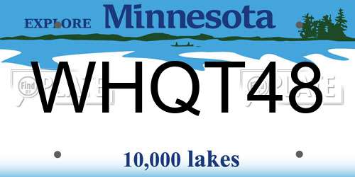 WHQT48 Minnesota License Plate