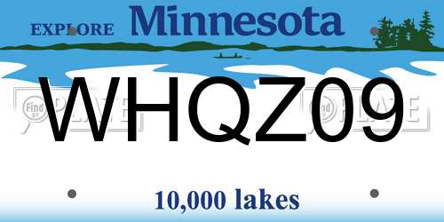 WHQZ09 Minnesota License Plate