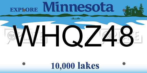 WHQZ48 Minnesota License Plate