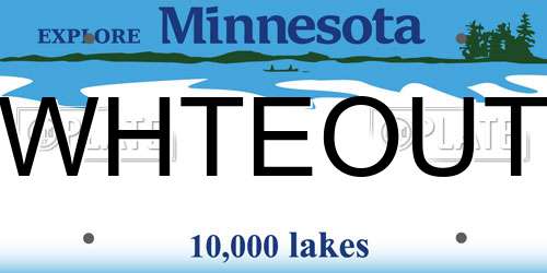 WHTEOUT Minnesota License Plate