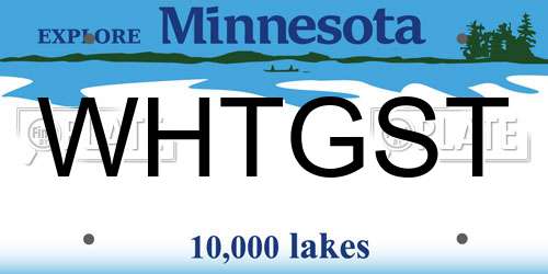 WHTGST Minnesota License Plate