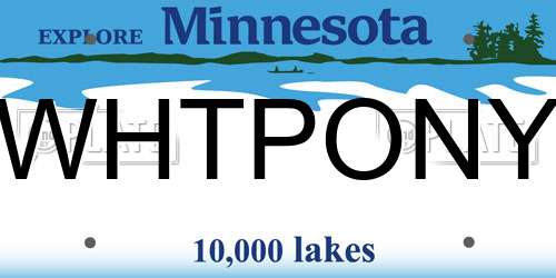 WHTPONY Minnesota License Plate