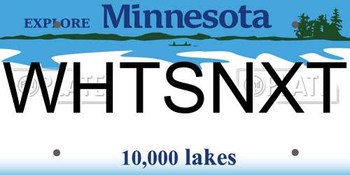 WHTSNXT Minnesota License Plate