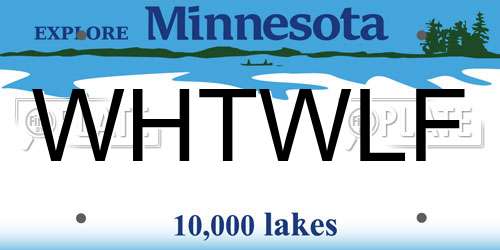 WHTWLF Minnesota License Plate