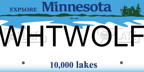 WHTWOLF Minnesota License Plate