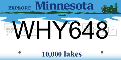WHY648 Minnesota License Plate