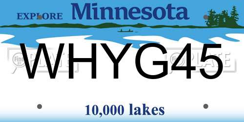 WHYG45 Minnesota License Plate