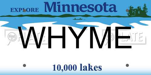 WHYME Minnesota License Plate