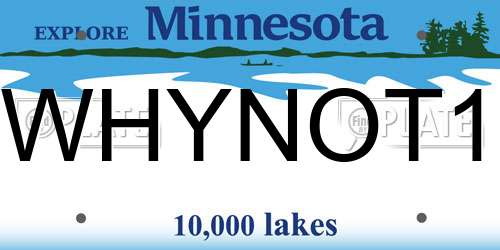 WHYNOT1 Minnesota License Plate