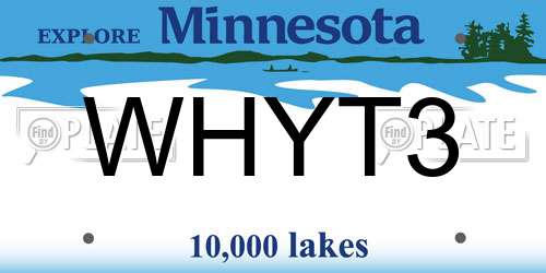 WHYT3 Minnesota License Plate