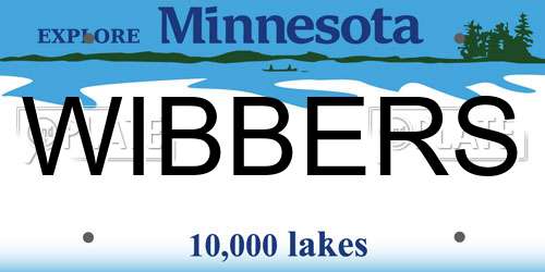 WIBBERS Minnesota License Plate