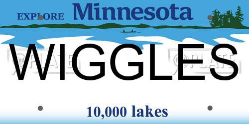 WIGGLES Minnesota License Plate