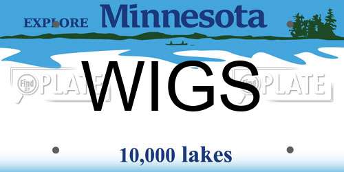 WIGS Minnesota License Plate