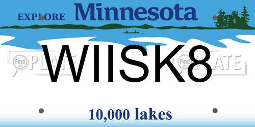 WIISK8 Minnesota License Plate