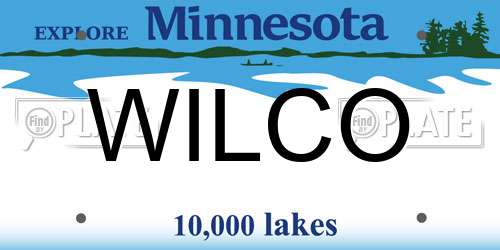 WILCO Minnesota License Plate