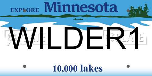 WILDER1 Minnesota License Plate
