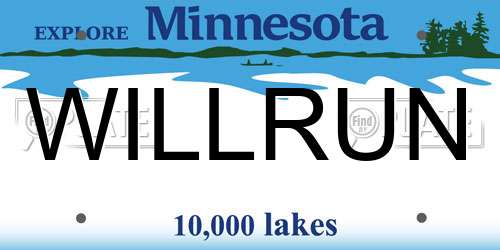 WILLRUN Minnesota License Plate
