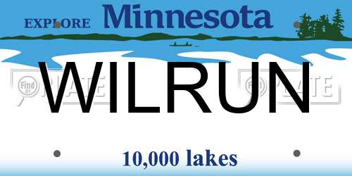 WILRUN Minnesota License Plate