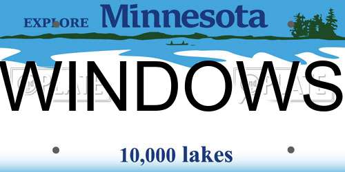 WINDOWS Minnesota License Plate