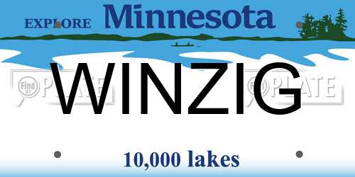 WINZIG Minnesota License Plate