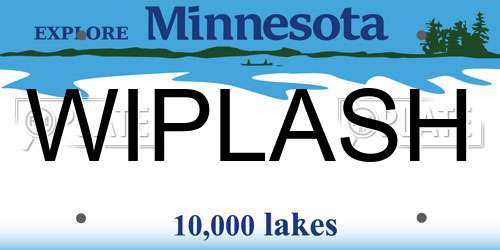 WIPLASH Minnesota License Plate