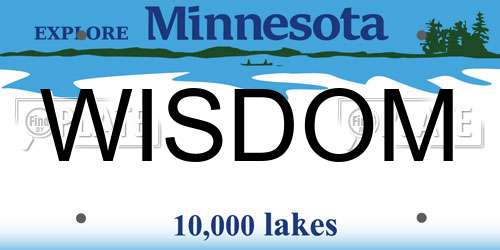 WISDOM Minnesota License Plate