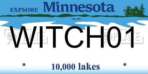 WITCH01 Minnesota License Plate