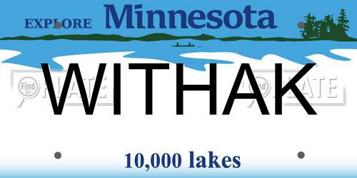 WITHAK Minnesota License Plate