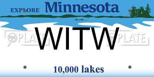 WITW Minnesota License Plate