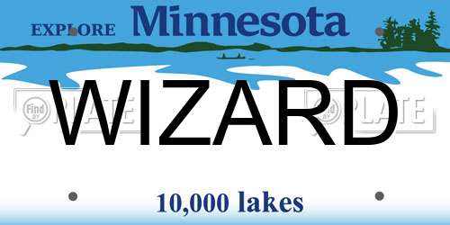 WIZARD Minnesota License Plate