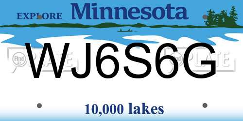 WJ6S6G Minnesota License Plate