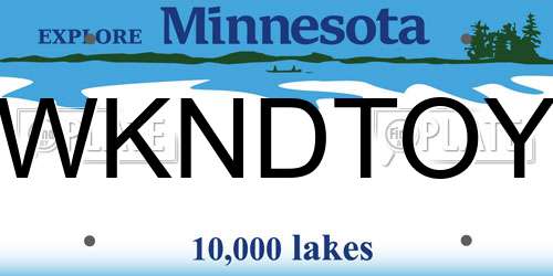 WKNDTOY Minnesota License Plate