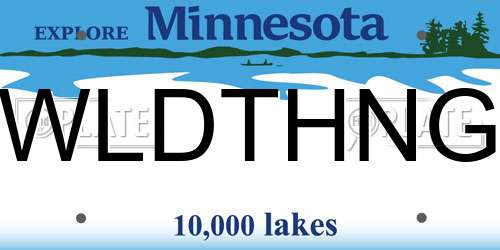 WLDTHNG Minnesota License Plate