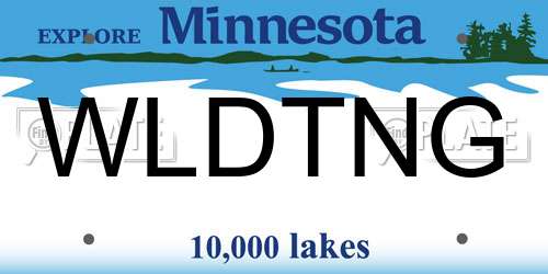 WLDTNG Minnesota License Plate