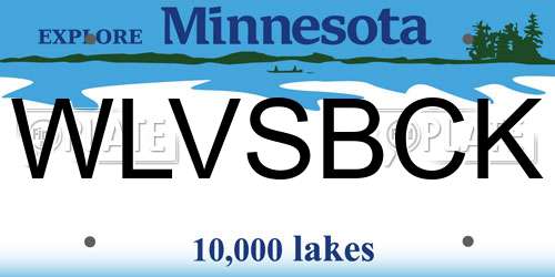 WLVSBCK Minnesota License Plate