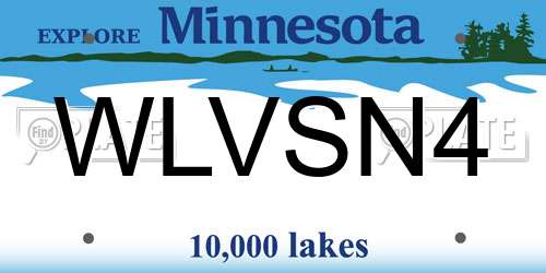 WLVSN4 Minnesota License Plate