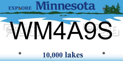 WM4A9S Minnesota License Plate