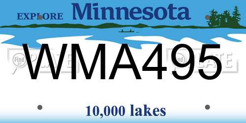 WMA495 Minnesota License Plate