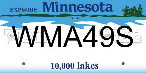 WMA49S Minnesota License Plate