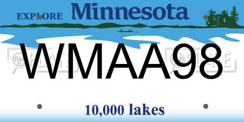 WMAA98 Minnesota License Plate
