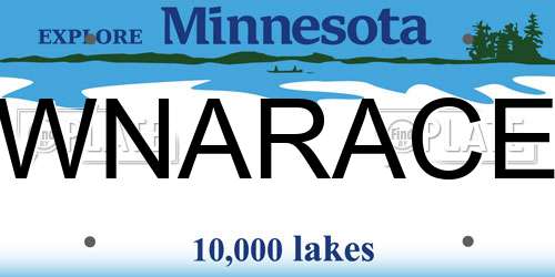 WNARACE Minnesota License Plate