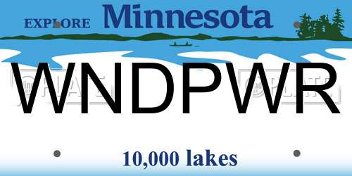 WNDPWR Minnesota License Plate