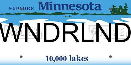 WNDRLND Minnesota License Plate