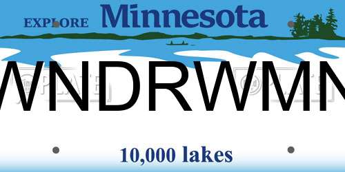 WNDRWMN Minnesota License Plate