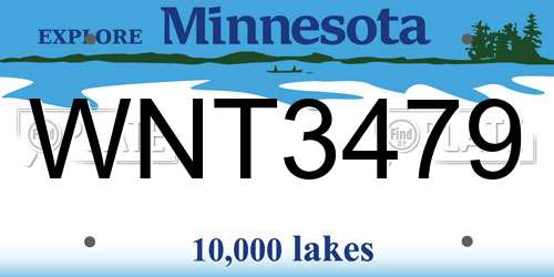 WNT3479 Minnesota License Plate