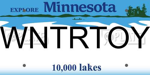 WNTRTOY Minnesota License Plate